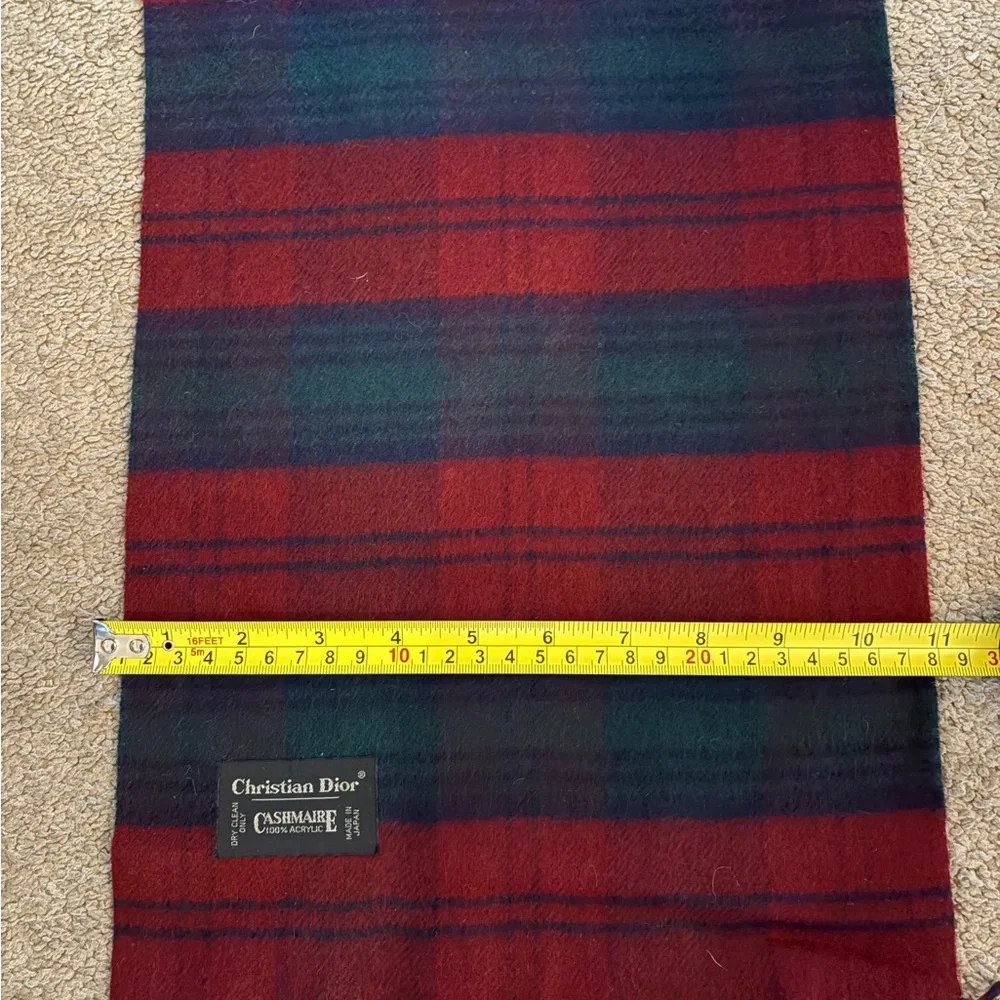 Christian Dior Red Green Blue Plaid Men’s Scarf